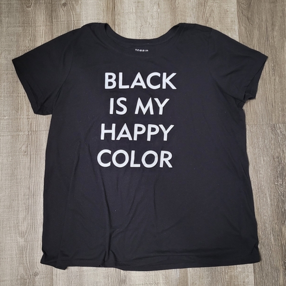 Torrid Black is My Happy Color Slim Fit  Graphic Tee Women's 2 (2X) - Picture 2 of 9